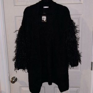 Black Fuzzy Cardigan NEVER WORN!